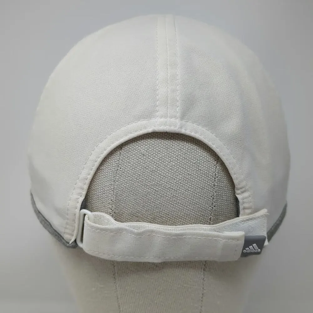 Adidas Baseball Cap White Gray One Size Climalite Strapback Curved Brim Hat